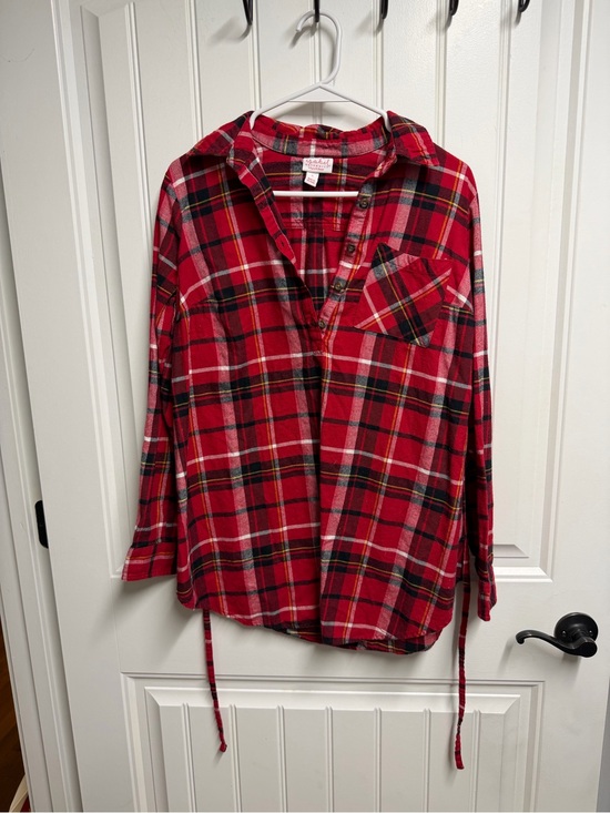 Isabel Maternity by Ingrid & Isabel Tops - Isabel Maternity by Ingrid & Isabel Red Plaid Button-Down Maternity Shirt